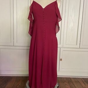Bridesmaid or Party Burgundy Maxi Dress- Size S